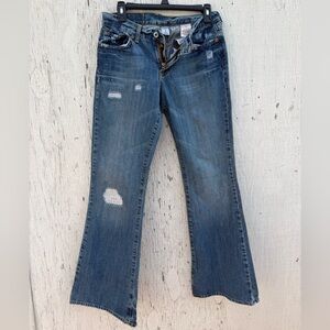 Lucky Brand Blue Distressed Flare Jeans